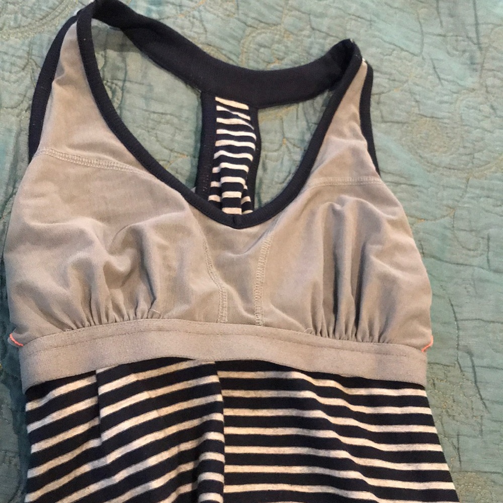 ATHLETA STRIPED TEE RACERBACK DRESS - Picture 6 of 7